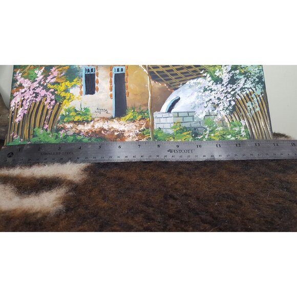 VTG MCM original signed art Idyllic Rustic Cottage Rural Ethnic Boho Eclectic. - Picture 11 of 11